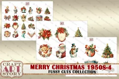 Merry Christmas Fussy-4 Cuts Collection 1950s,digital Product Image 4