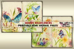 Shabby Wildflowers junk journal Pages,picture collage Product Image 4