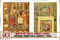 Vintage christmas nativity Birth of Jesus Christ digital Product Image 4