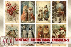 Vintage Christmas animals Ephemera Pack-2,winter images Product Image 4