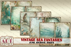 Vintage Sealife Junk Journal Kit printable,Nautical Product Image 4