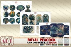 Royal peacock Junk Journal Kit ADDON, feathers peacock Product Image 4