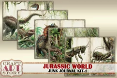 Jurassic World junk journal watercolor Kit-1,Dinosaurs Product Image 4