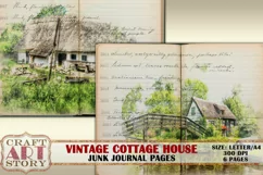 Landscape Cottage Junk Journal Pages,country house scenery Product Image 4