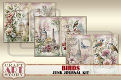 Birds flowers fantasy Junk Journal Pages, digital papers Product Image 4