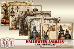 Vintage Halloween animals Junk Journal Pages,Gothic Product Image 4