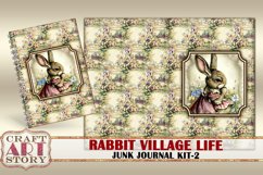 Vintage Bunny Collage Junk Journal Kit-2 Rabbit village life