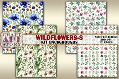 Wildflowers Kit Backgrounds,floral journal papers-8,12 Pages Product Image 4