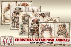 Christmas steampunk animals Junk Journal Pages,winter Product Image 4