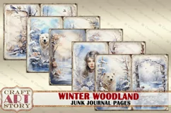 Vintage Winter Woodland Junk Journal Kit,Printable Collage Product Image 4