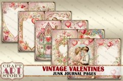 Vintage Valentines Junk Journal Kit printable,scrapbook Product Image 4