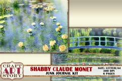 Shabby Claude Monet junk journal Pages,picture collage Product Image 4