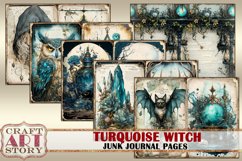 Turquoise witch Junk Journal Pages,scrapbook printables Product Image 4