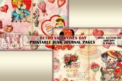 Retro Valentines Day Junk Journal Kit,Printable Product Image 4
