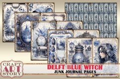 Delft Blue Witch Junk Journal Pages,scrapbook printables Product Image 4
