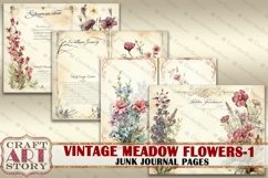 Vintage meadow flowers-1 junk journal Pages,Botanical Product Image 4