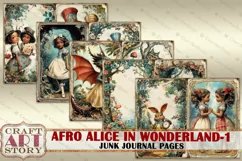 Afro Alice in Wonderland-1 Junk Journal Pages,scrapbook Product Image 4