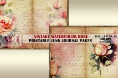 Watercolor Roses junk journal Pages,rose ephemera grunge Product Image 4