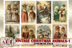 Vintage Christmas animals Ephemera Pack-1,winter images Product Image 4
