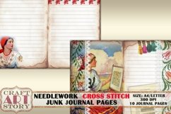 Vintage Needlework CROSS STITCH Junk Journal Printable Pages Product Image 2