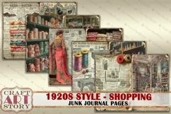 Vintage fashion Junk Journal Kit 1920s style sewing shopping Product Image 4