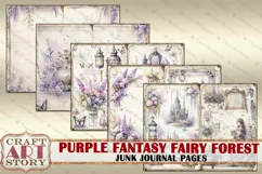 Purple Fantasy Fairy Forest Junk Journal Pages, printables Product Image 4
