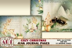 Vintage Cozy Christmas Junk Journal Kit,Xmas Collage Pages Product Image 4