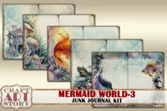 Mermaid world junk journal watercolor Kit-3,fantasy ocean Product Image 4