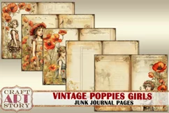 Vintage poppies girls Junk Journal Kit printables poppie Product Image 4