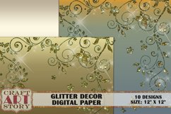 Glitter ombre paper,digital texture floral designs Product Image 2