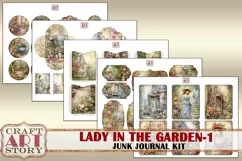 Vintage Ladies garden-1 Junk Journal Kit,victorian ephemera Product Image 4
