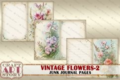 Flowers-2 Junk Journal Pages,retro Scrapbook wildflowers Product Image 4