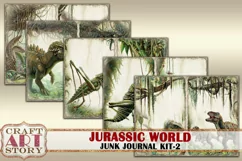 Jurassic World junk journal watercolor Kit-2,Dinosaurs Product Image 4