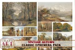 Vintage autumn painting Ephemera Pack,fall digital kit Product Image 4