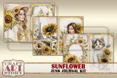 Sunflower fantasy Junk Journal Pages, printables papers Product Image 4