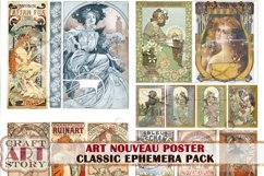 Art Nouveau Poster Ephemera Pack,Printable kit junk journal Product Image 4