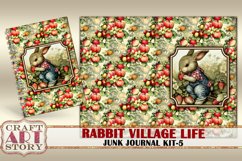 Vintage Bunny Collage Junk Journal Kit-5 Rabbit village life Product Image 4