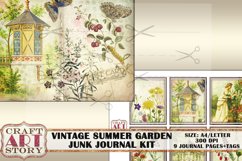 Vintage Digital Summer garden junk journal Kit Product Image 2
