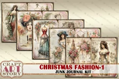 Vintage Christmas Fashion Junk Journal Kit part 1 Product Image 4