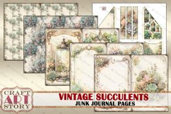 Vintage succulents Junk Journal Pages,nature floral papers Product Image 4