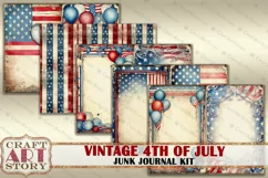 4th of July Junk Journal Pages,form Patriotic scrapbook Product Image 4