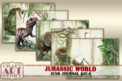 Jurassic World junk journal watercolor Kit-4,Dinosaurs Product Image 4