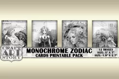 Astrology Zodiac Signs collage,monochrome ACEO Paper Prints Product Image 4