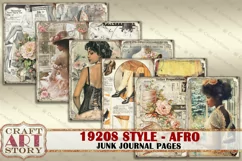 Vintage afro fashion Junk Journal Kit 1920s style, Collage Product Image 4