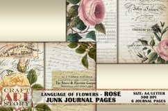Language of flowers ROSE Digital Junk Journal Pages Product Image 2
