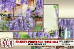 Shabby Wisteria junk journal Pages,picture collage,Digital Product Image 4