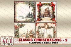 Classic Christmas Scrapbook Paper Pack-2,8x8 DIGITAL papers Product Image 4