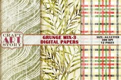 Grunge floral Pattern printable Papers,Kit Backgrounds Product Image 4