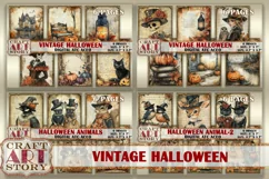 Halloween animals-2 picture collage cards atc BONUS Product Image 4