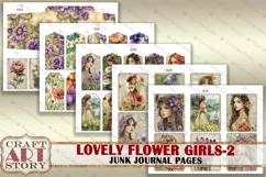 Vintage Lovely flower girls Junk Journal kit-2,scrapbooking Product Image 4